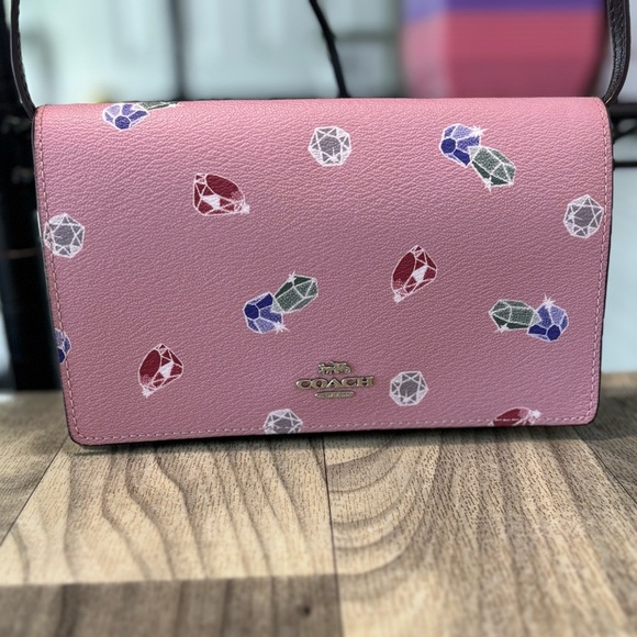 COACH X DISNEY Foldover Crossbody W/ Snow White And The Seven Dwarfs Gems Print💎 - Picture 4 of 14
